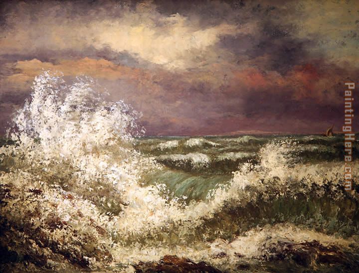 The Wave painting - Gustave Courbet The Wave art painting